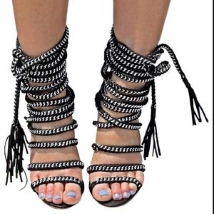 Monika Chiang Imena II sandals Black and Silver
